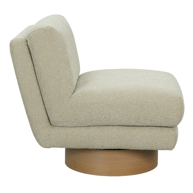 Petito Modern Beige Fabric & Chestnut Accent Chair