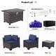 preview thumbnail 25 of 28, Kullavik 15PCS Outdoor Patio Furniture Set with Fire Pit Table & Glass Top Coffee Table
