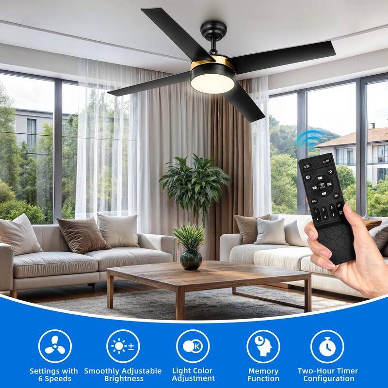 52 Inch Ceiling Fans with Light and Remote
