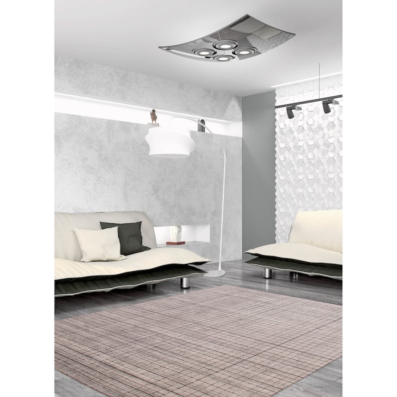 ECARPETGALLERY Hand Loomed Kashkuli Gabbeh Light Grey Silk Rug - 8'0 x 9'6