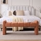 preview thumbnail 58 of 60, Boucle Bedroom Bench with Channel Tufted Modern Entryway Bench Window Bench End of Bed Bench