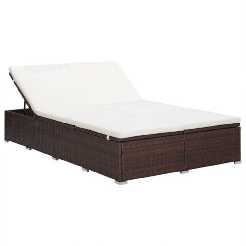 Double rattan deals sun lounger