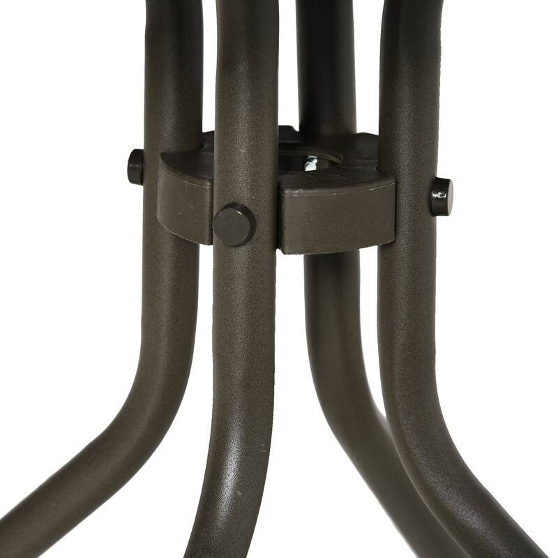 3 Piece Outdoor Gliders Set with Steel Frame, Tempered Glass Table