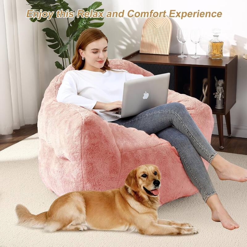 Beanbag Sofa Chair with Armrests for Living Room