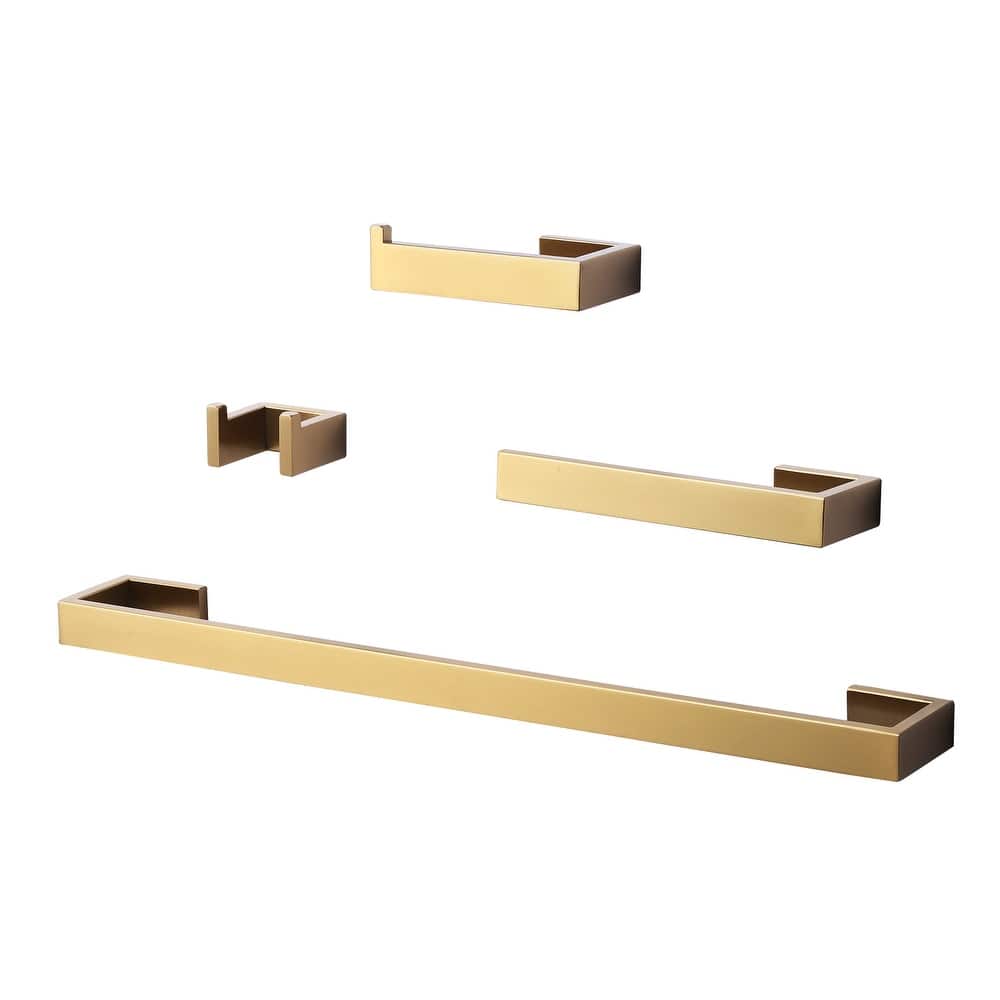 WOWOW Modern Style 4-Piece Bathroom Hardware Set with Installation Accessories