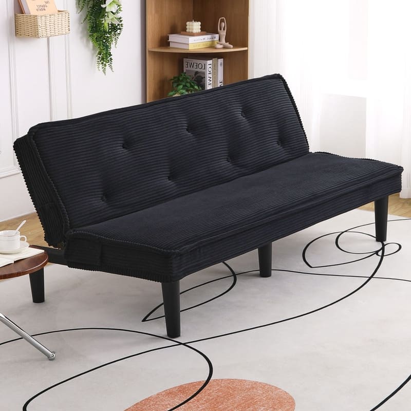 65.7" Corduroy Armless Upholstered Sofa Bed