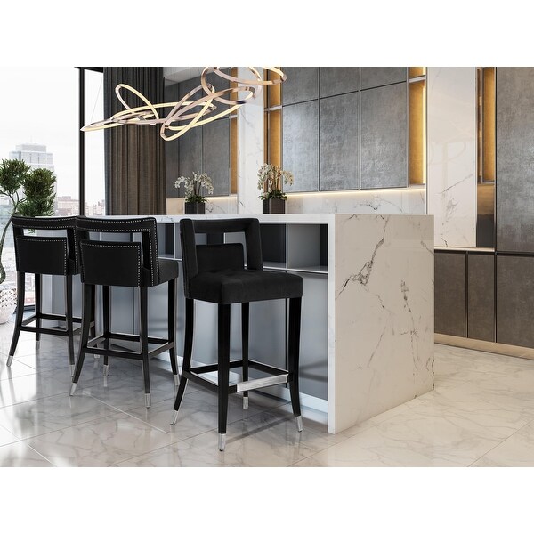 Hart grey velvet bar stool discount