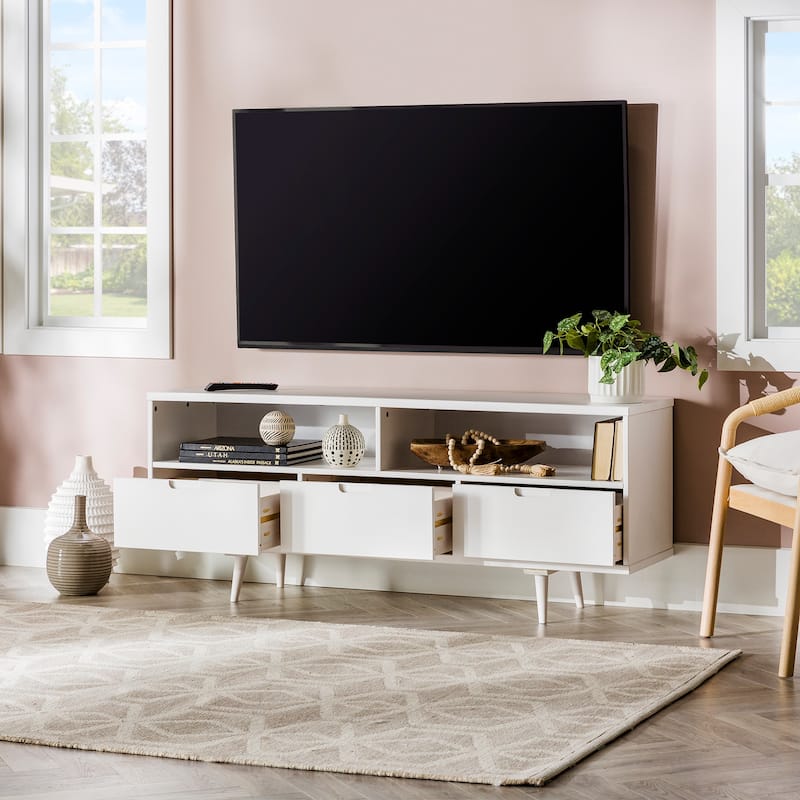 Middlebrook Alby 58-inch Mid-Century Solid Wood TV Stand