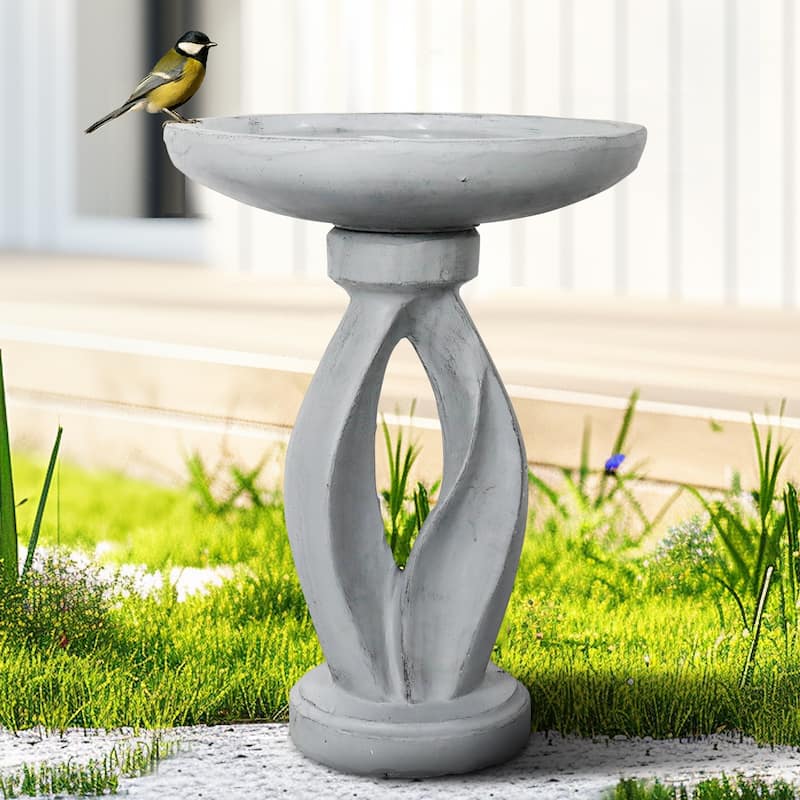 21.8 Inch Height Outdoor Bird Bath - Large Bird Bath for Garden Patio