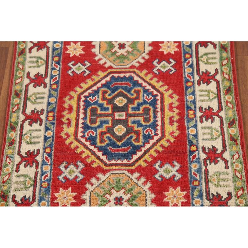 Red Kazak Oriental Accent Rug Handmade Wool Carpet - 2'1"x 2'10"