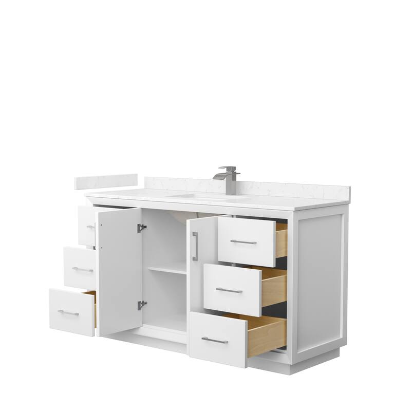 Strada 60-Inch Single Vanity Set, Cultured Marble Top