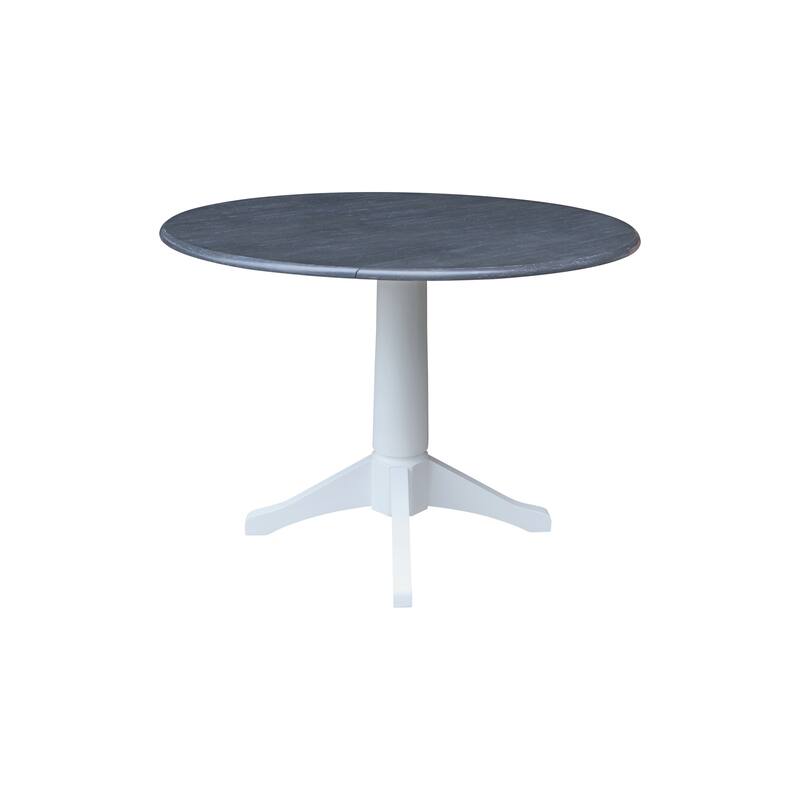 42 in. Round Top Dual Drop Leaf Pedestal Dining Table