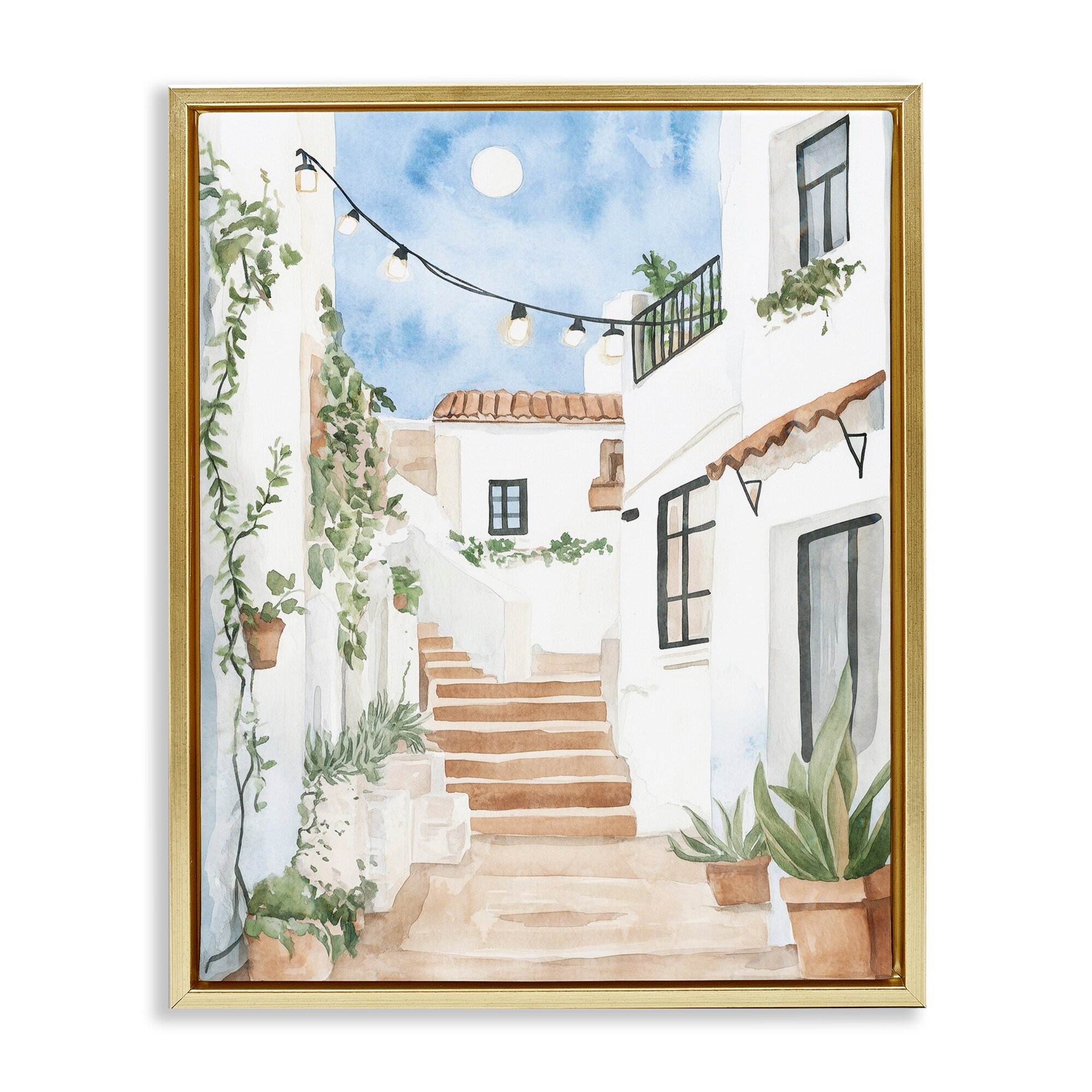 Stupell Cozy Street Architecture Framed Floater Canvas Wall Art Design By Svetlana Aleynikova