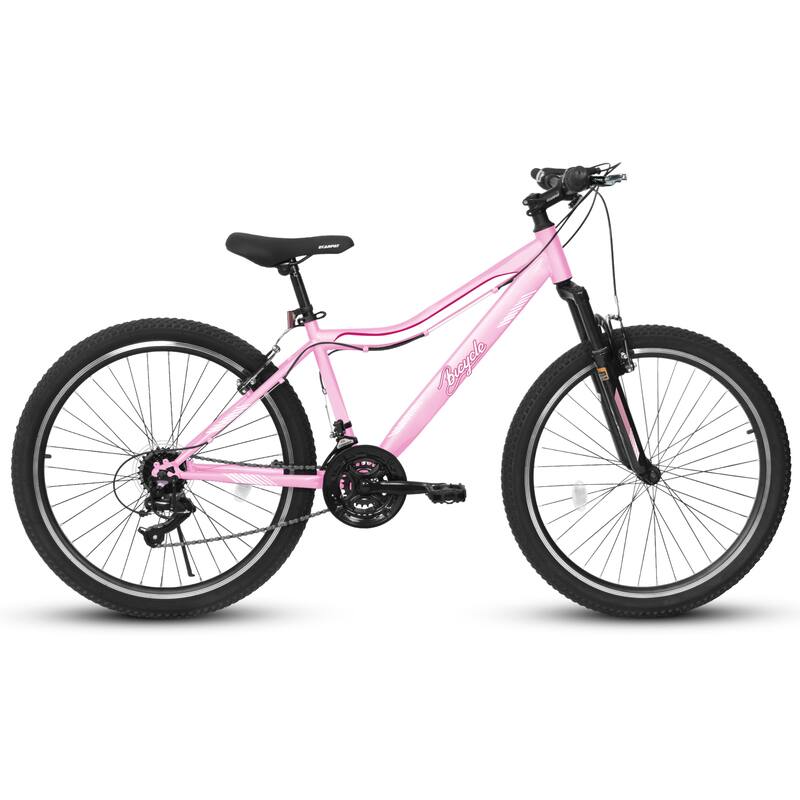 Mountain Bike 26 Inch, High-Density Carbon Steel Frame, 21 Speed, Front Suspension, Dual V-Brakes, 80% Pre-Assembled