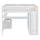 preview thumbnail 5 of 27, Wooden Full Size Loft Bed with Desk, Wardrobe, Storage Shelves and Drawers, for Kids Teens Adults Bedroom, Wood Bedframe