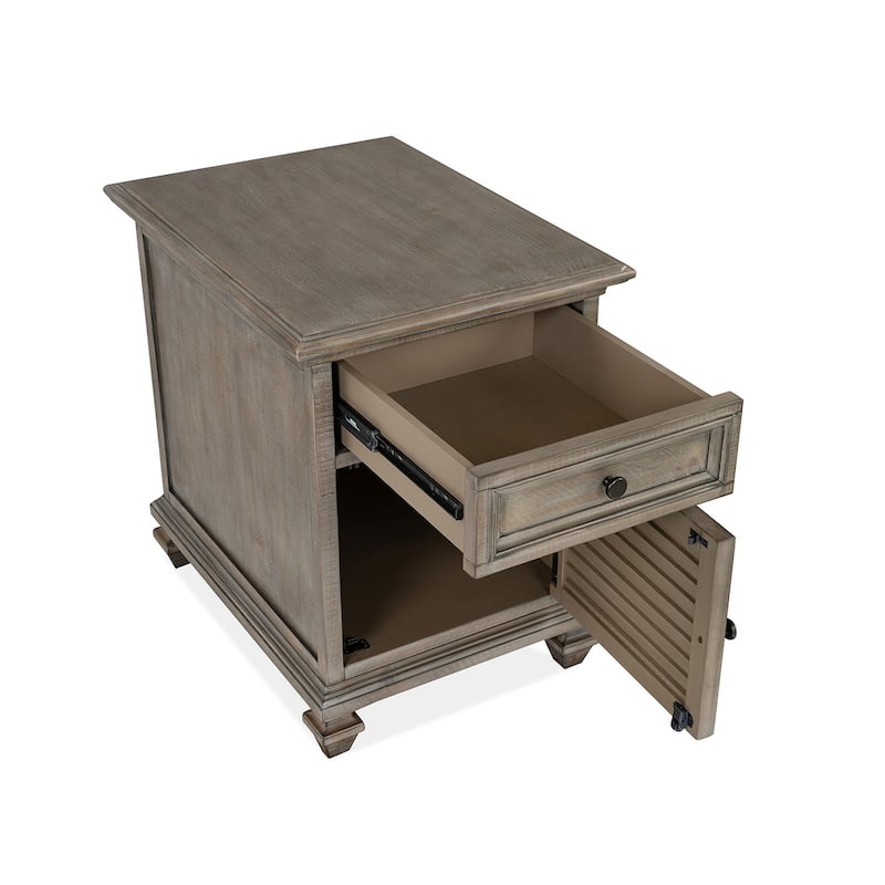 Magnussen Home Lancaster Dovetail Grey Chairside End Table - 18''W x 24''D x 24''H
