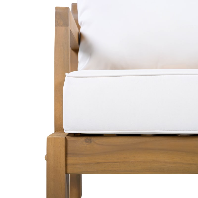 Christopher Knight Home - Modern Outdoor Acacia Wood Patio Club Chair Set with Removable Water-Resistant Cushions, Set of 2