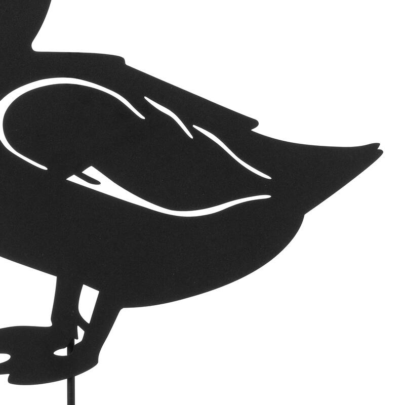 Glitzhome 2-in-1 Black Metal Cat Rabbit Duck Dog Silhouette Yard Stakes Wall Decor (Set of 3)