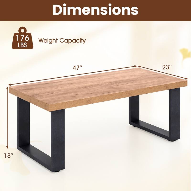 Gymax 47'' Farmhouse Style Accent Table w/ Thickened Tabletop &
