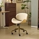 preview thumbnail 20 of 42, PU Curved Office Chair With Antique Bronze Base