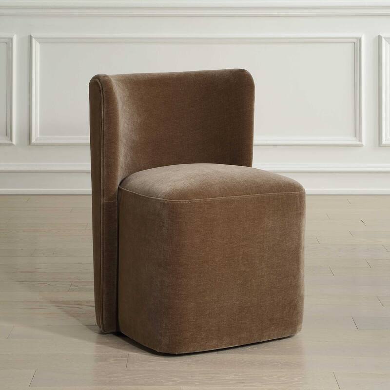 Uttermost Outlook Modern Velvet Dining Chair - 22.00" W x 30.00" H x 22.50" D
