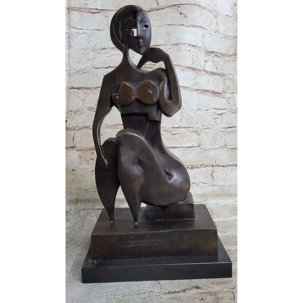 Hand Made Modern Abstract Female Bronze Statue Sculpture Tribute To Pico Decor