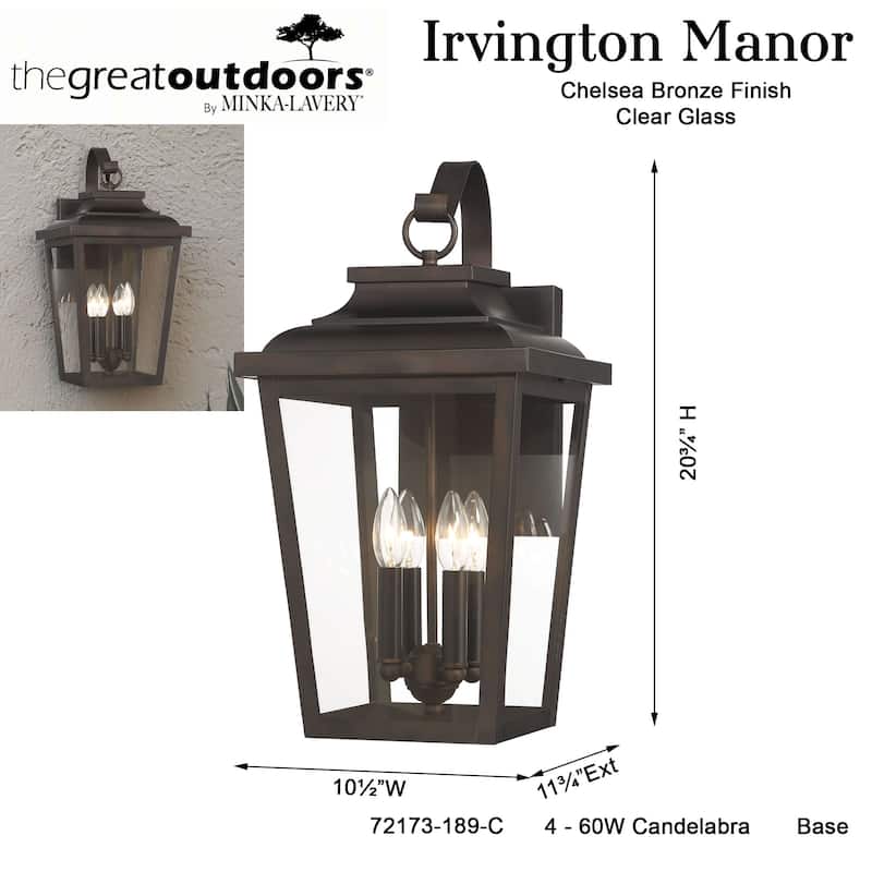 The Great Outdoors 72173-C Irvington Manor 4 Light 21" Tall Outdoor