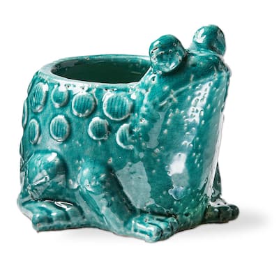 Frog Planter - Teal Blue