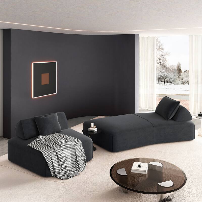 Luxury Oversized Modular Sectional Sofa,139" Chenille Upholstered Couch with Removable Backrests, Convertible Chaise Lounge