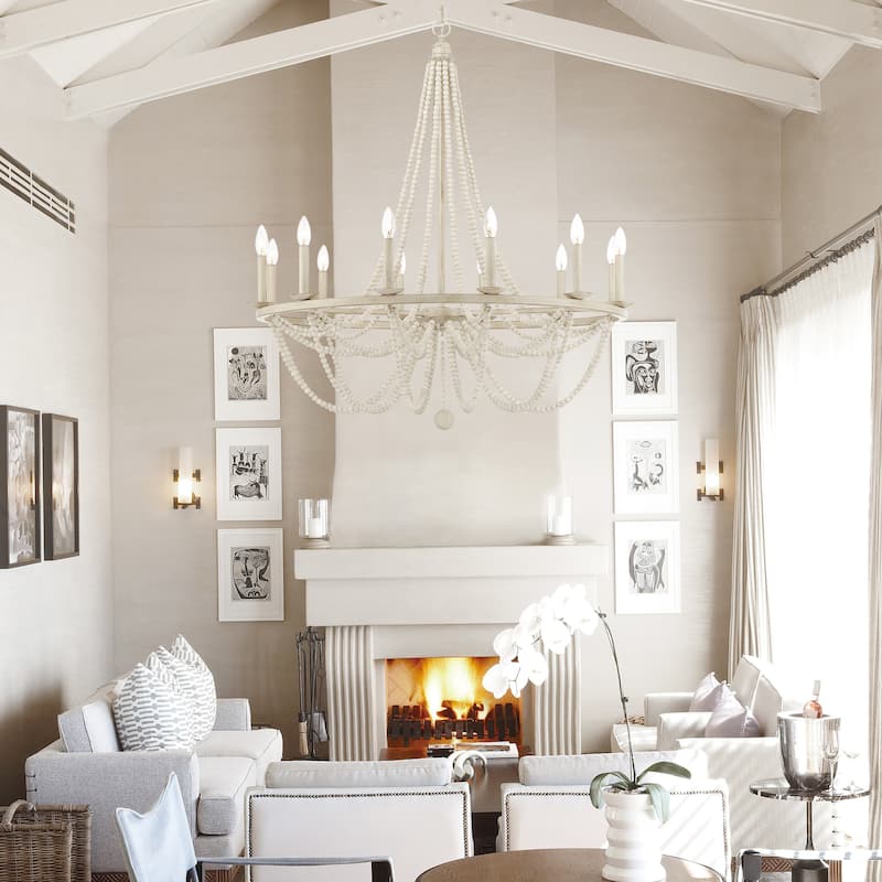Cauhu 12-light Farmhouse Empire Beaded Chandelier - N/A