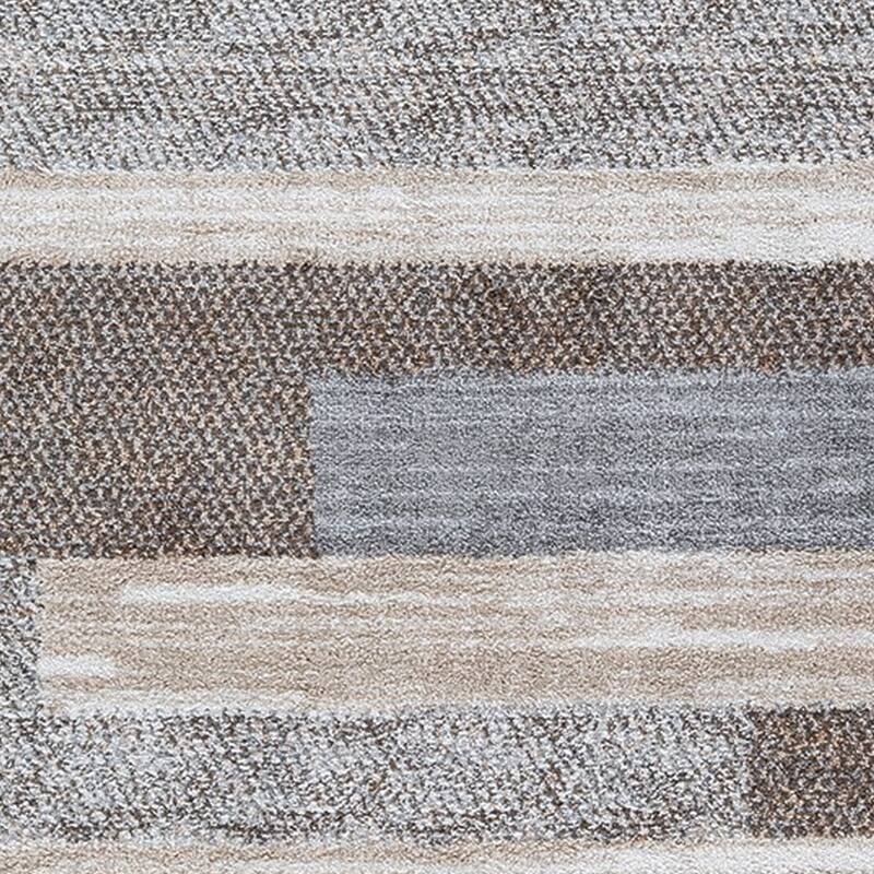 Beny 5 x 7 Medium Area Rug, Abstract Stripe Pattern, Gray, Brown, Cream - 5 x 7