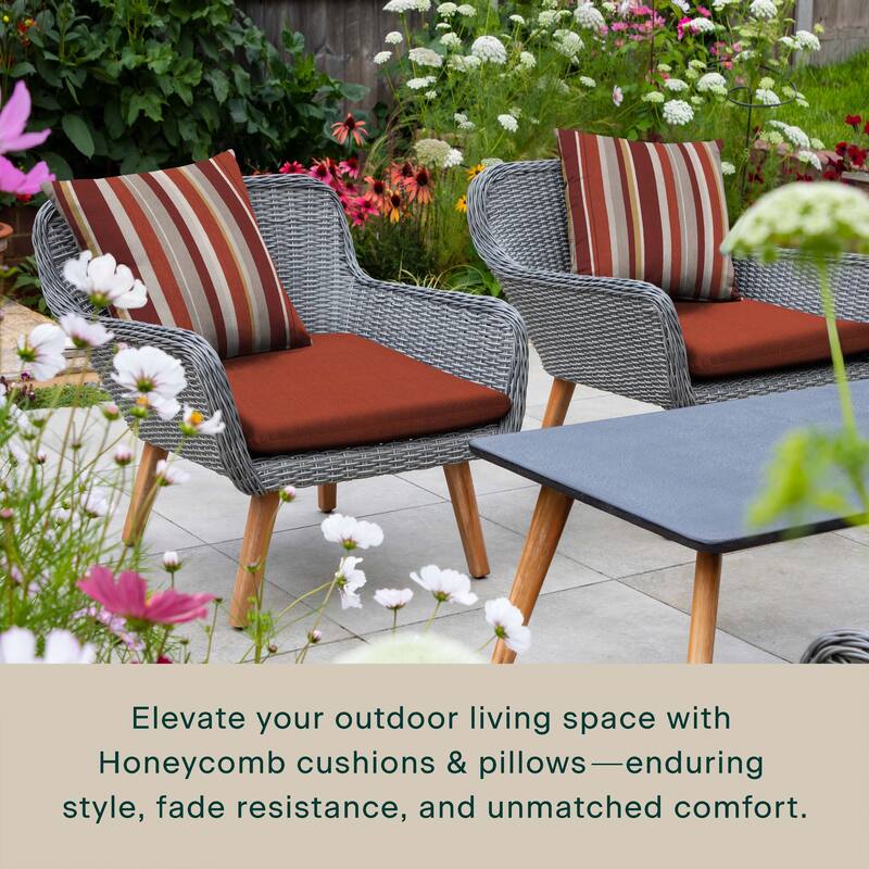 Outdoor Universal Seat Cushion (2-Pack) - 18" wide x 17.5" deep x 2.5" thick