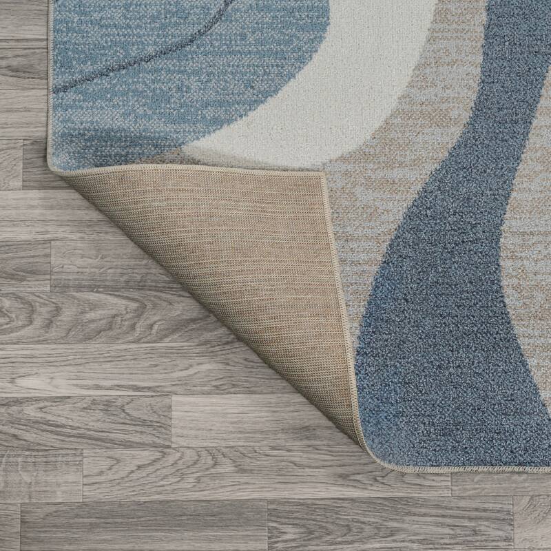 JONATHAN Y Weaver Abstract Glam Botanical Machine-Washable Cream/Multi Area Rug