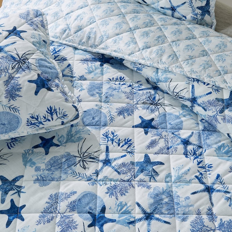 Patina Vie Maison Reversible Vintage Coastal Quilt Set