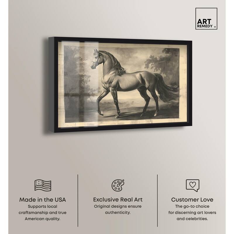 Sketch of a Stallion Shadowbox by Art Remedy
