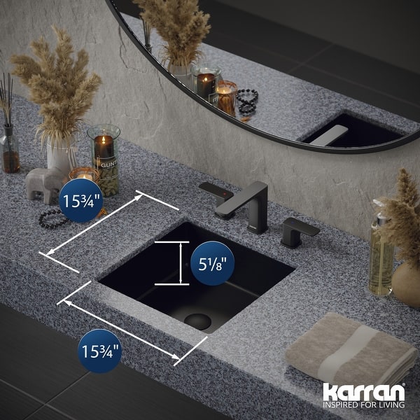 dimension image slide 1 of 2, Karran Cinox Stainless Steel Square Undermount Sink