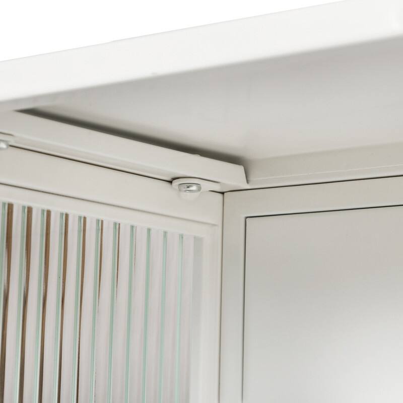 27.56" Kitchen Wall Storage Cabinet with Glass Doors & Three-tier Storage