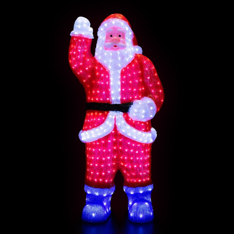 Lighted Commercial Grade Santa Claus Christmas Decor 3.75' Red Blue