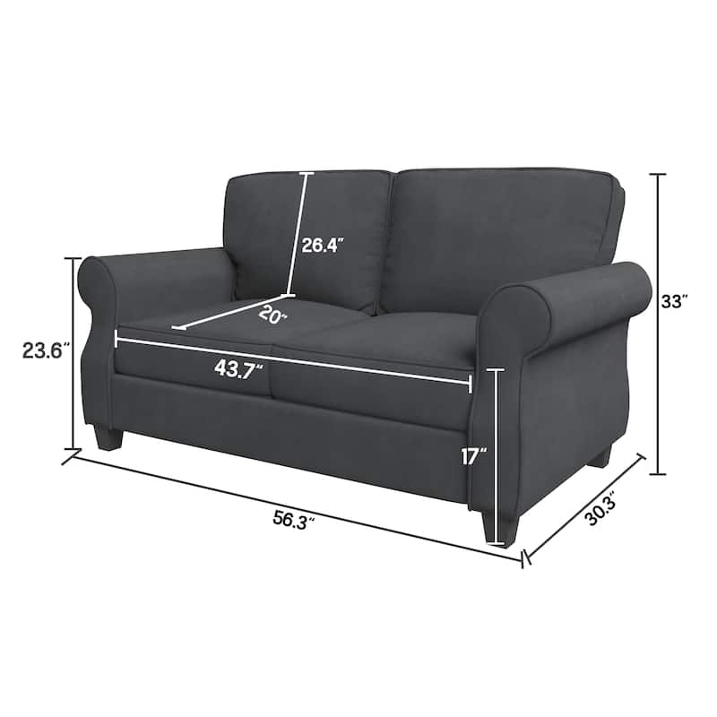 Sofa with Solid Wood Frame,, Comfy Sofa Couch with Extra Deep Seats, Modern 2 Seater Sofa, for Living Room Apartment Lounge