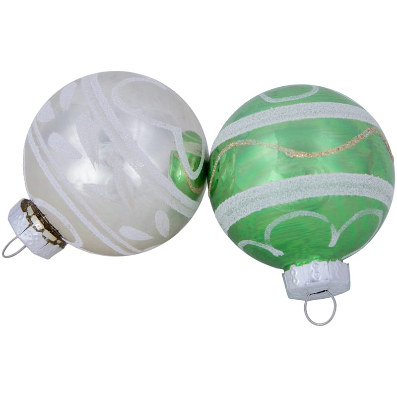 12ct Multi Color Vintage Design Glass Ball Christmas Ornaments 2.25"