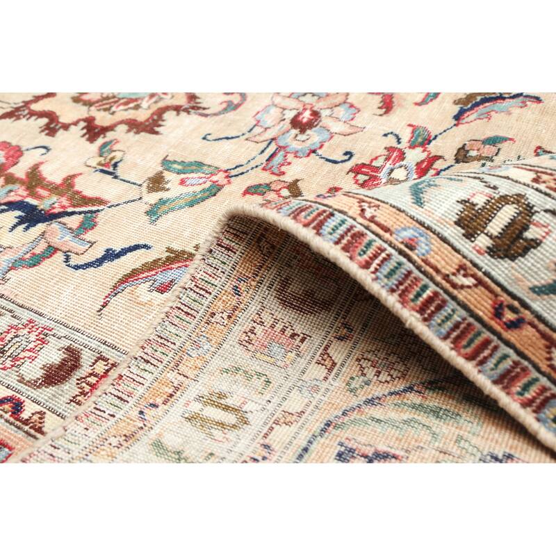 ECARPETGALLERY Hand-knotted Antalya Vintage Tan Wool Rug - 9'7 x 12'4