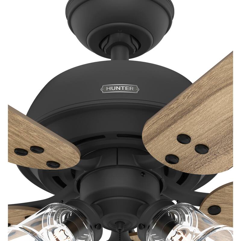 Hunter 52" Shady Grove Ceiling Fan with LED Light Kit/ Pull Chain, Standard or Flush Mount - Casual, Transitional