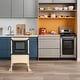 preview thumbnail 49 of 61, Kids Wooden Kitchen Step Stool with Safety Rails and Anti-Slip Mat, Kids Countertop Step Stools for Kids