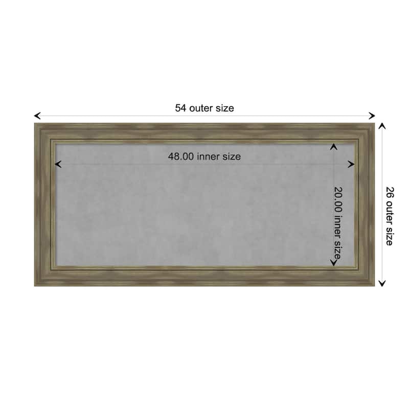 Amanti Art Alexandria Greywash Framed Magnetic Board - Board Size 48x20