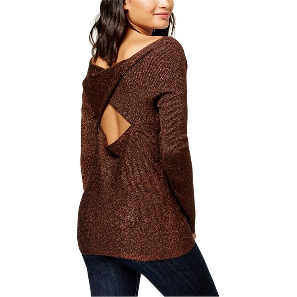 Shop Bar Iii Womens Twisted OpenBack Knit Sweater Free