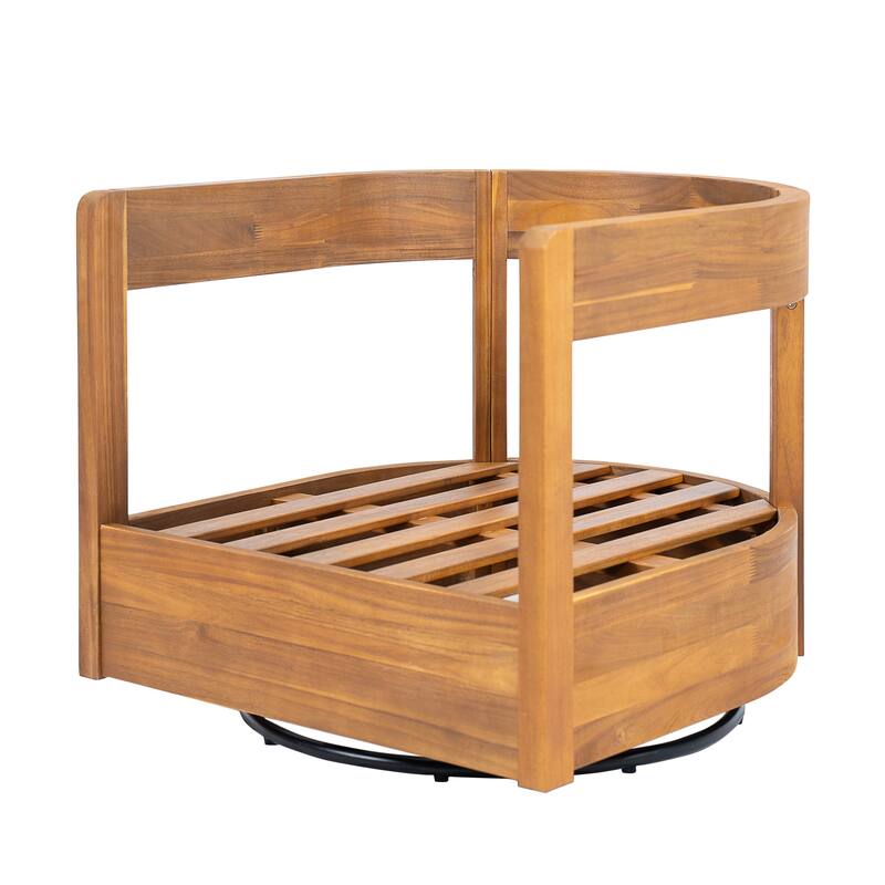 Christopher Knight Home - Alverra 3-Piece Outdoor Swivel Patio Chat Set with MGO Side Table