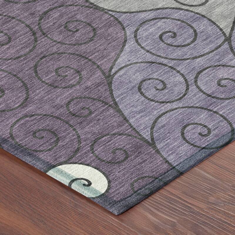Machine Washable Indoor/ Outdoor Swirly Chantille Rug