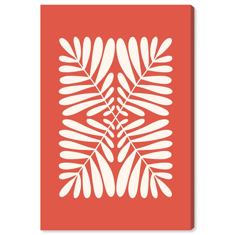 Wynwood Studio Canvas Abstract Botanic Stamping Orange and Dark Orange Modern & Contemporary Wall Art Canvas Print