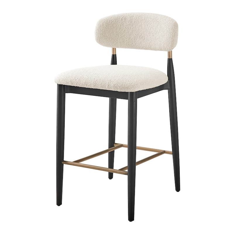 NPD Furniture Verna Boucle Counter Stool - Palladian Beige / Black Frame