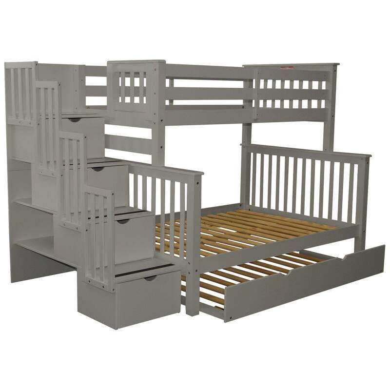 Taylor & Olive Trillium Twin over Full Stairway Bunk Bed, Twin Trundle